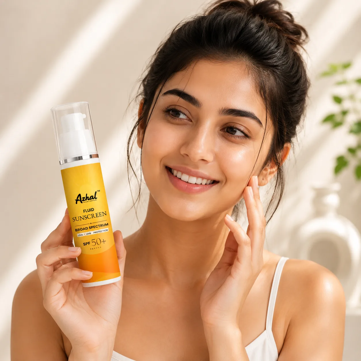 Azhal Fluid Sunscreen SPF 50+ PA++++ tube